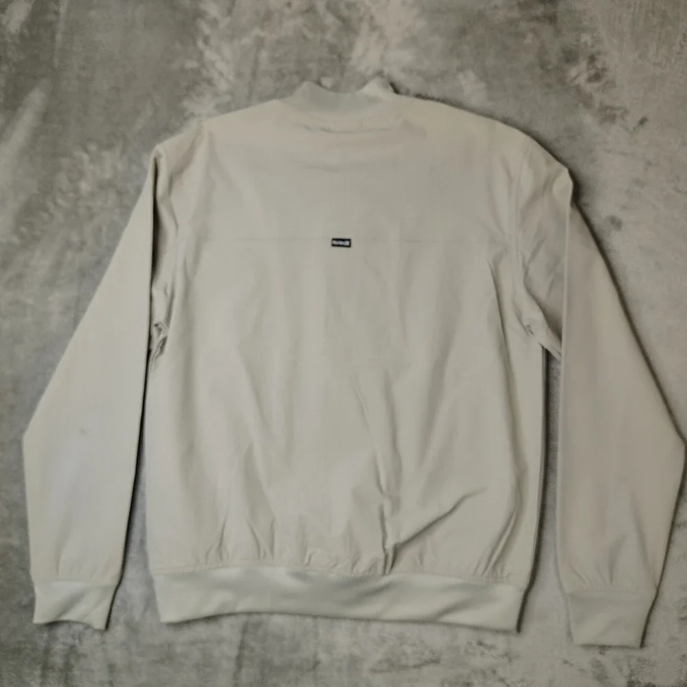 Hurley Exist Bomber Jacket Mens Small Sandstorm Tan Full Zip Stretch Performance
